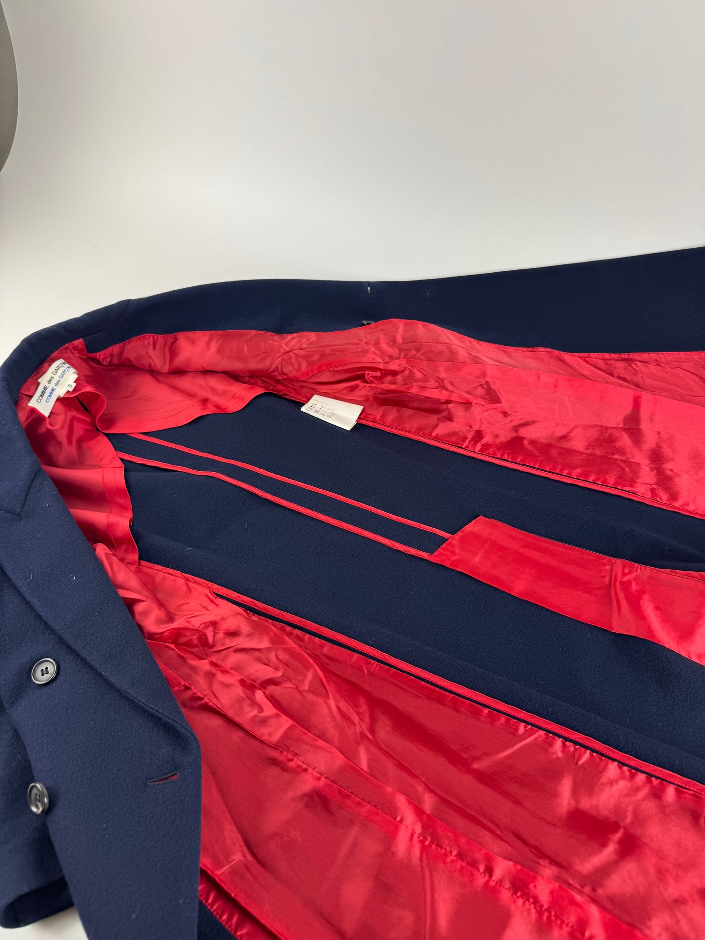 Vintage Comme Des Garçons Wool Trenchcoat M Navy