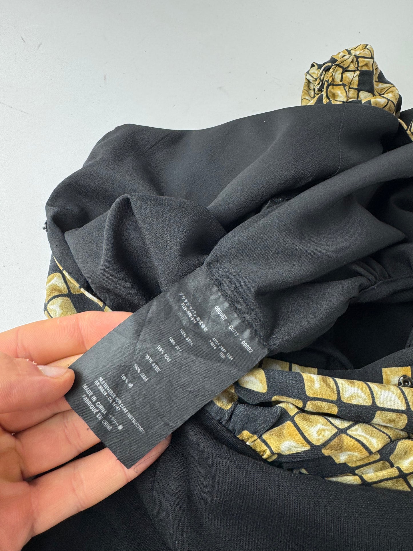 Vintage Alexander Wang Silk Midi Dress Black Gold L