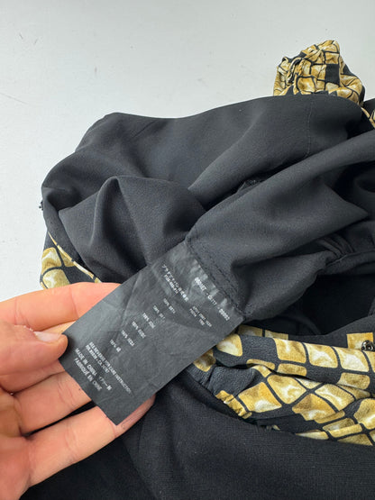 Vintage Alexander Wang Silk Midi Dress Black Gold L