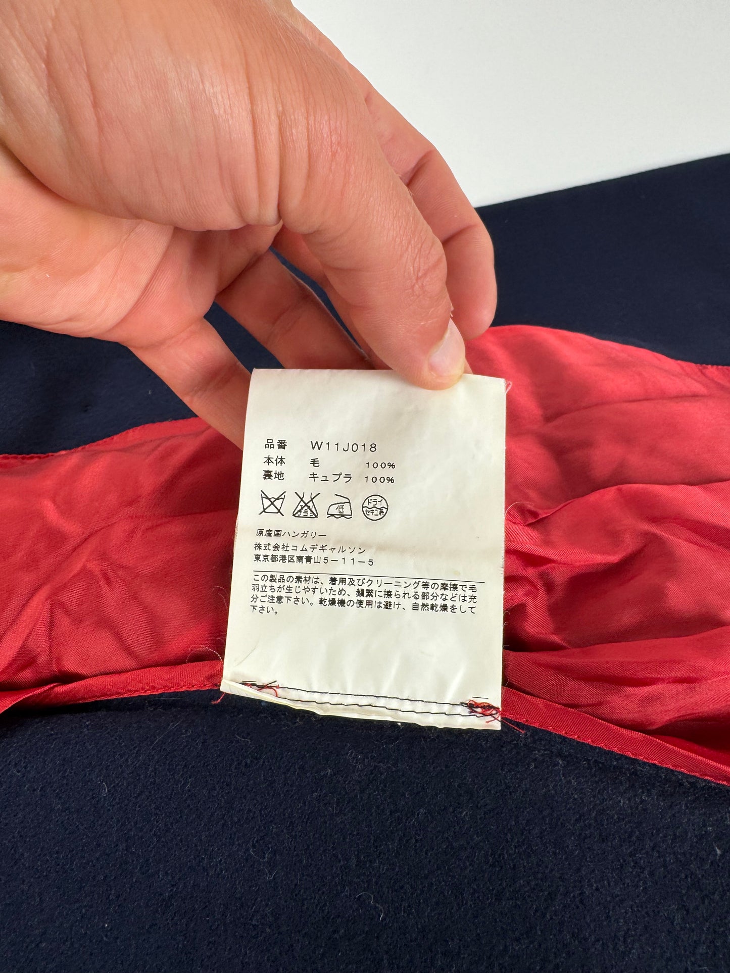 Vintage Comme Des Garçons Wool Trenchcoat M Navy