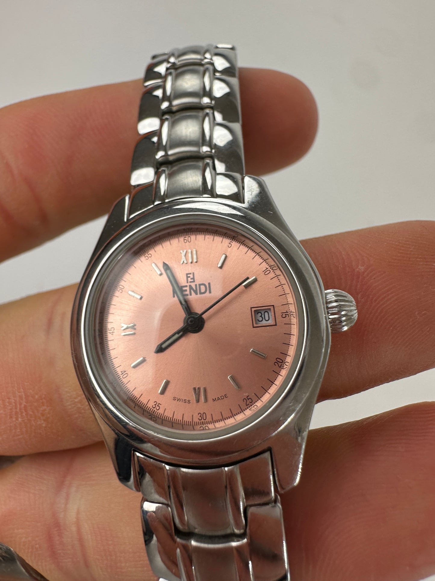 Vintage Fendi Orologi Ladies Quartz Watch Silver