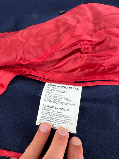 Vintage Comme Des Garçons Wool Trenchcoat M Navy