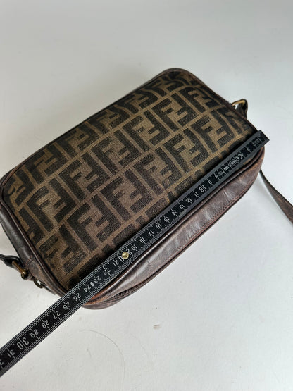 Vintage Fendi Monogram Shoulder Bag Brown