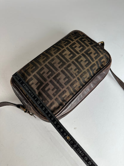 Vintage Fendi Monogram Shoulder Bag Brown