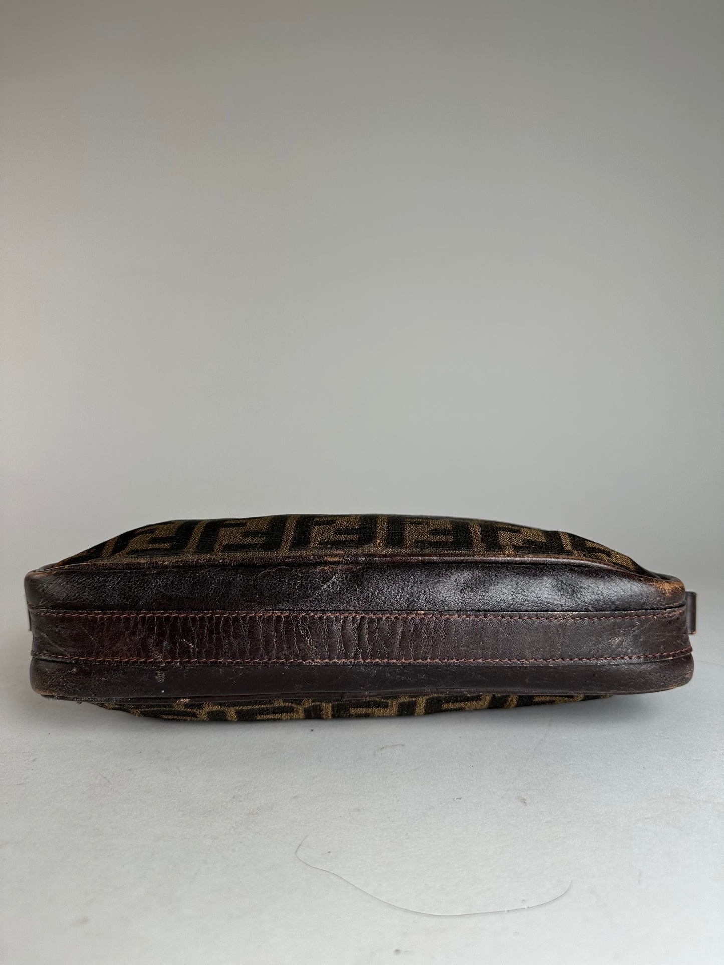 Vintage Fendi Monogram Shoulder Bag Brown