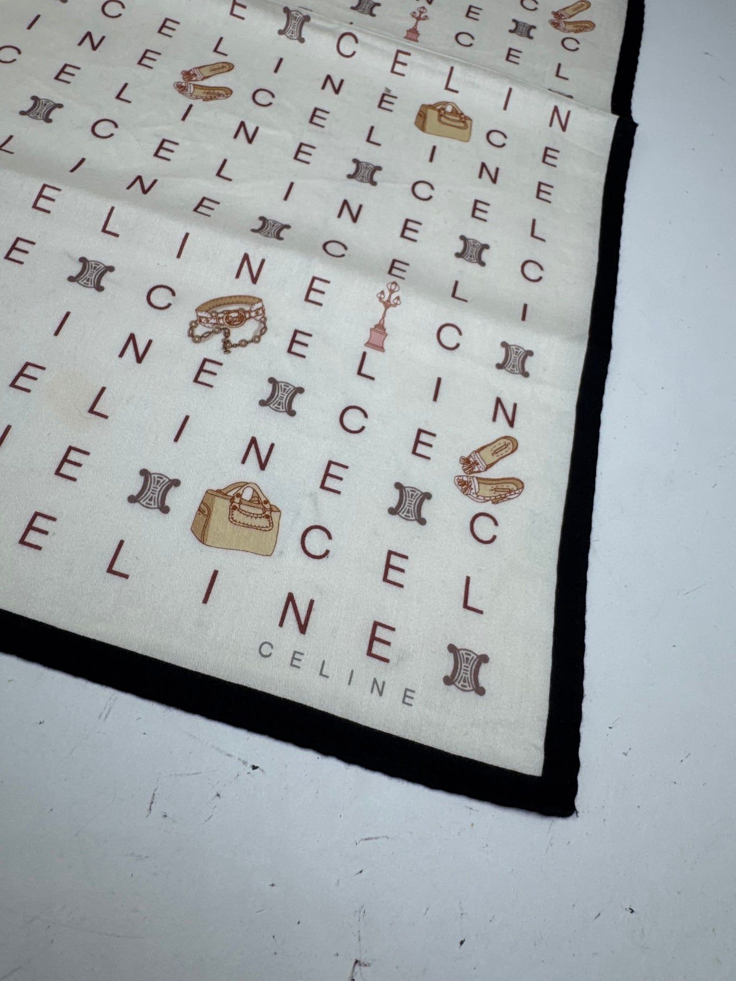 Vintage Celine Scarf white