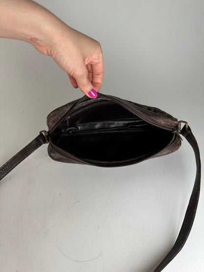 Vintage Fendi Monogram Shoulder Bag Brown