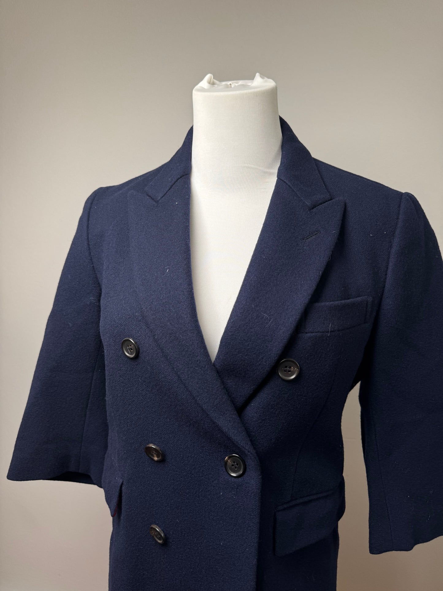 Vintage Comme Des Garçons Wool Trenchcoat M Navy