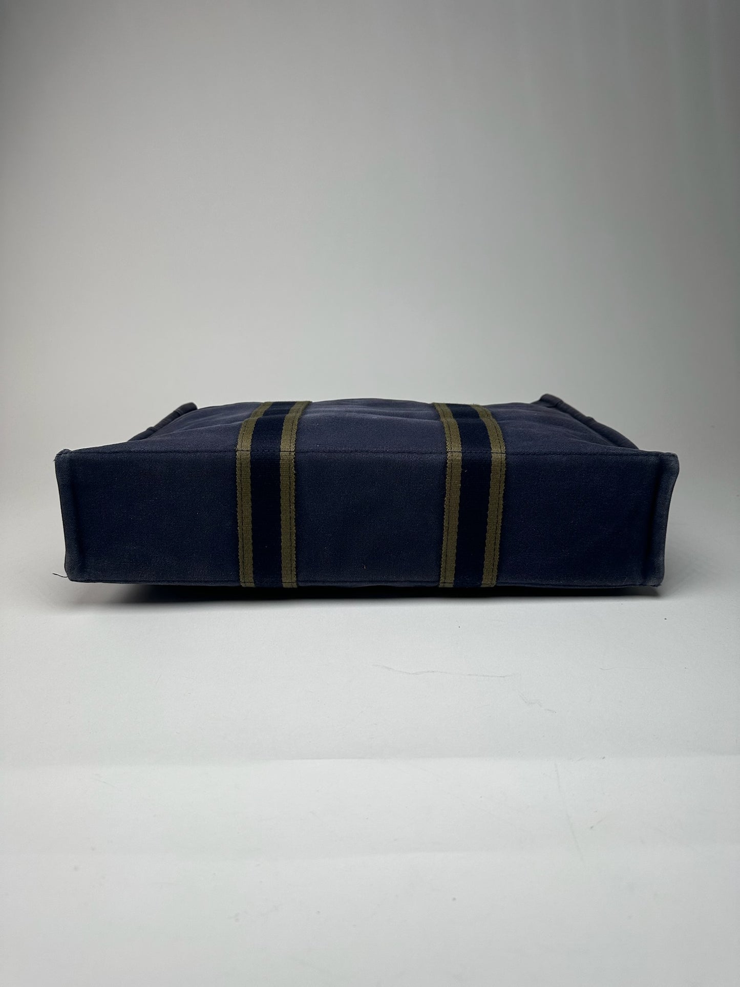 Vintage Hermes canvas Shopper bag navy