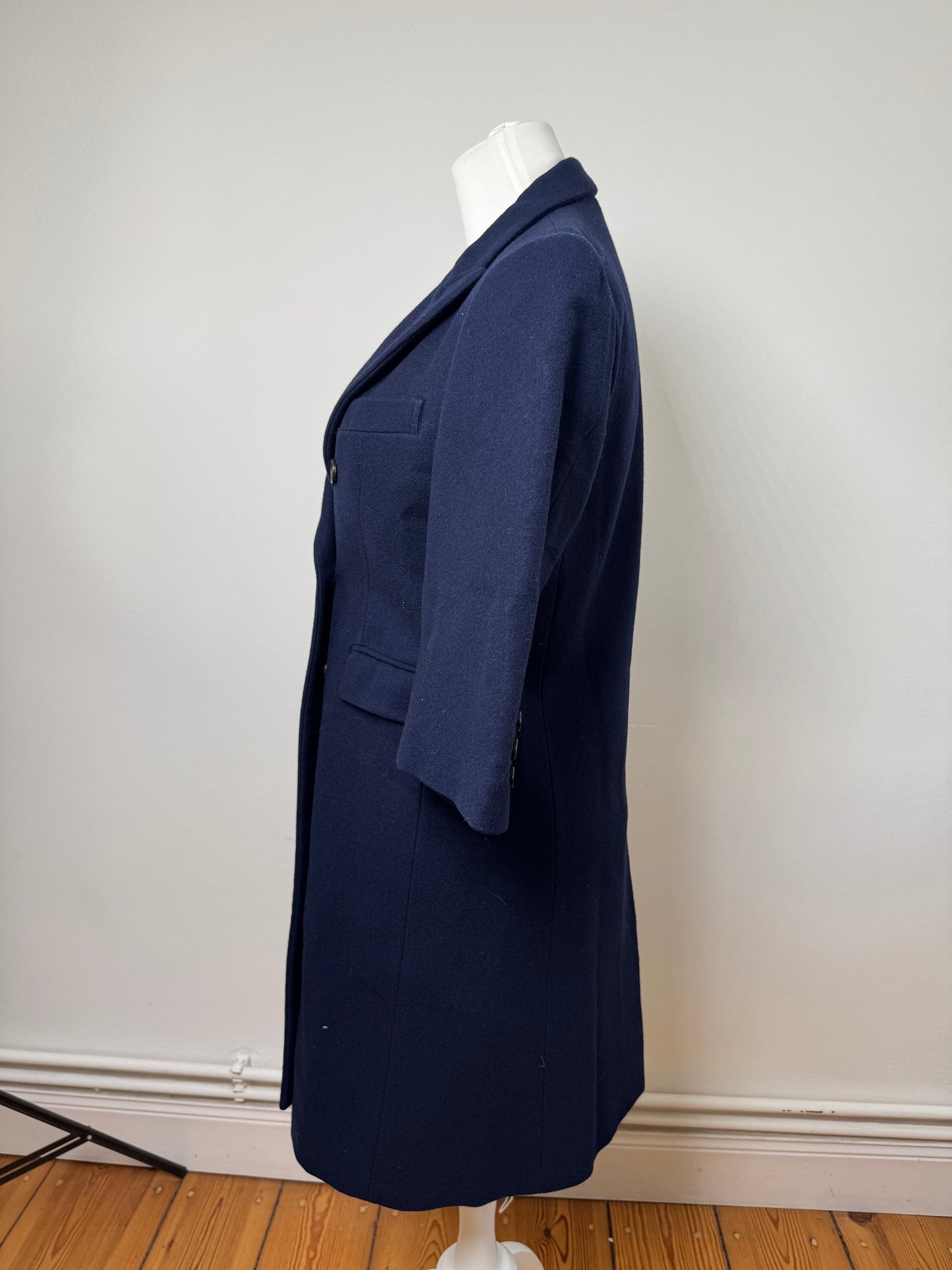 Vintage Comme Des Garçons Wool Trenchcoat M Navy