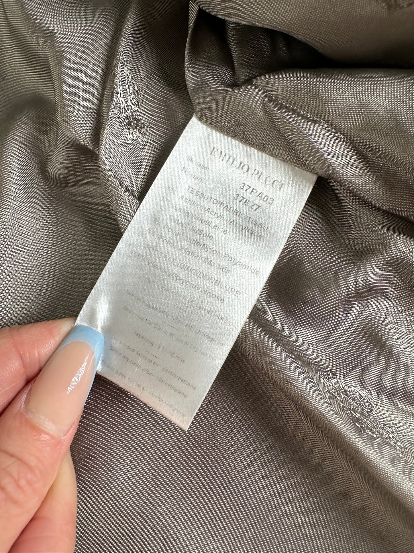 Vintage Pucci Wool Blend Coat Mint Green S