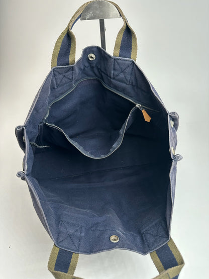 Vintage Hermes canvas Shopper bag navy