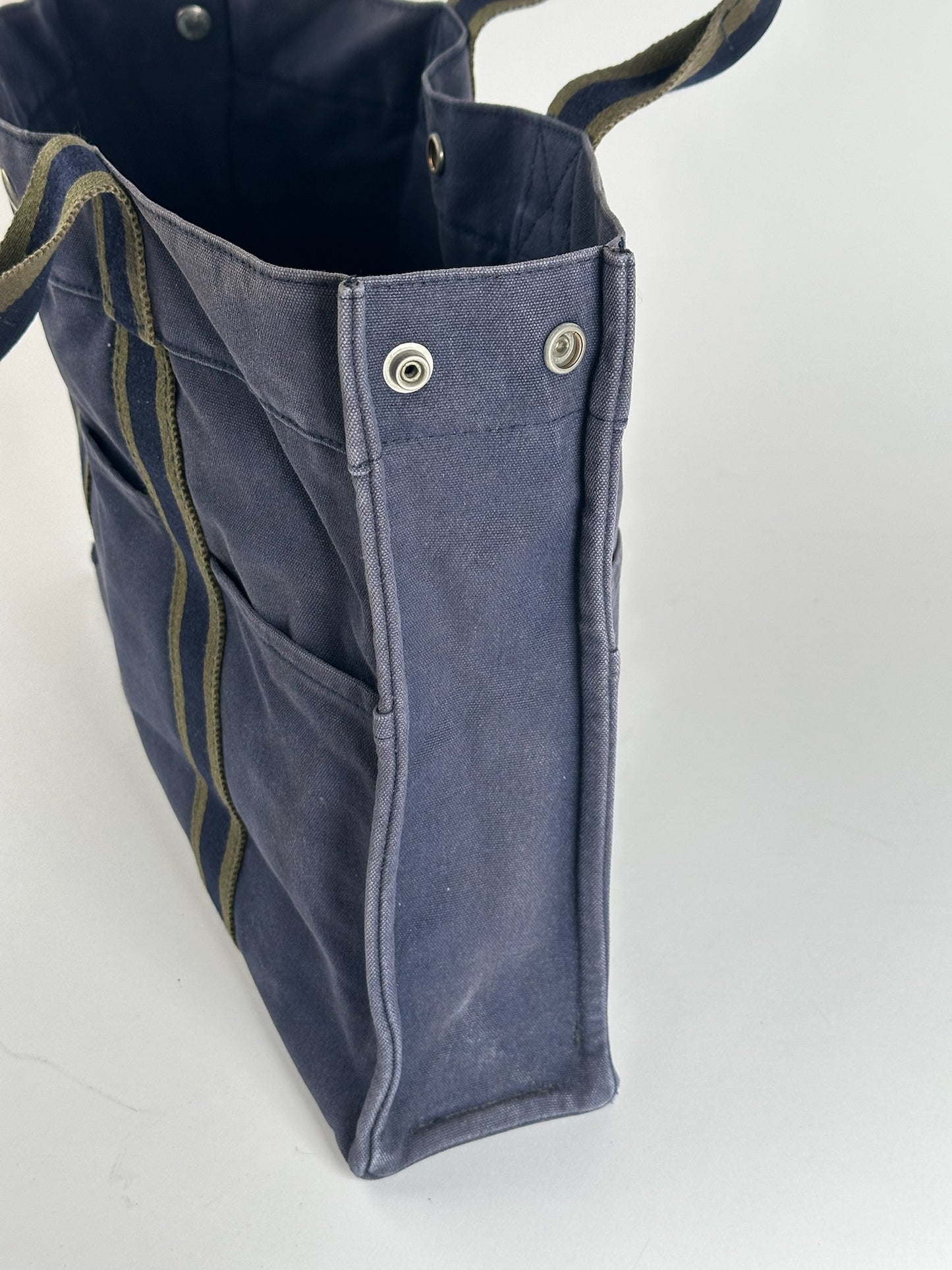 Vintage Hermes canvas Shopper bag navy