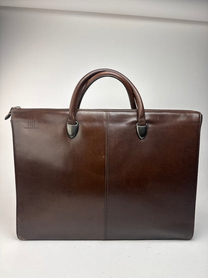 Sac vintage en cuir marron Issey Miyake