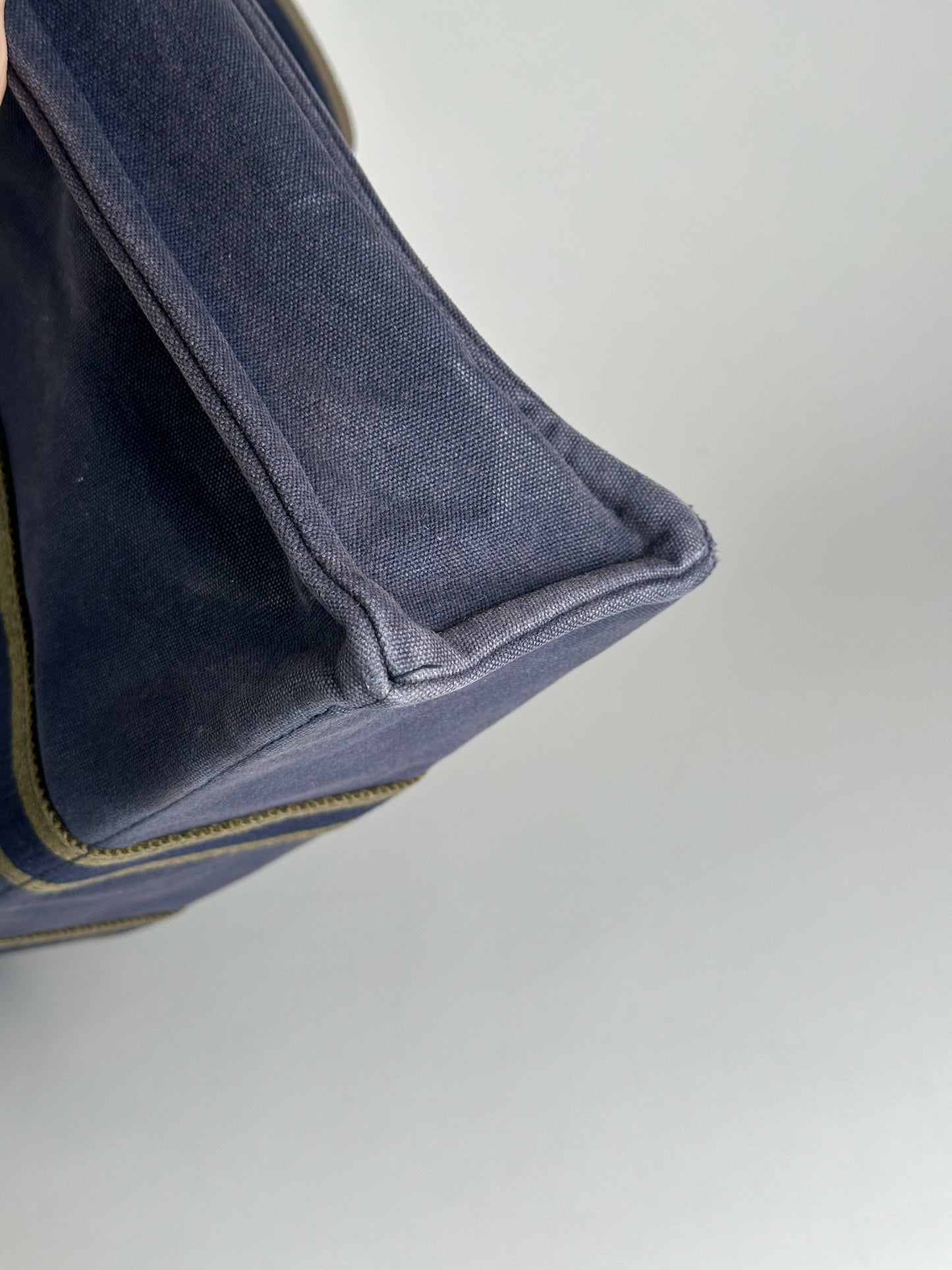 Vintage Hermes canvas Shopper bag navy