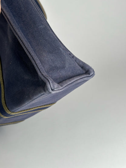 Vintage Hermes canvas Shopper bag navy