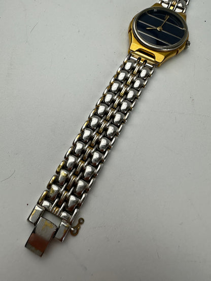 Vintage Yves Saint Laurent Two-Tone Ladies Watch Black Dial