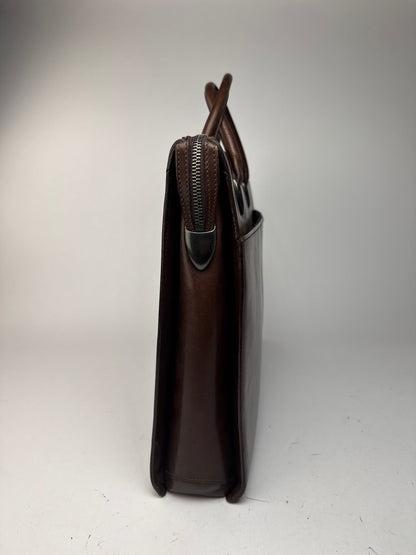 Sac vintage en cuir marron Issey Miyake