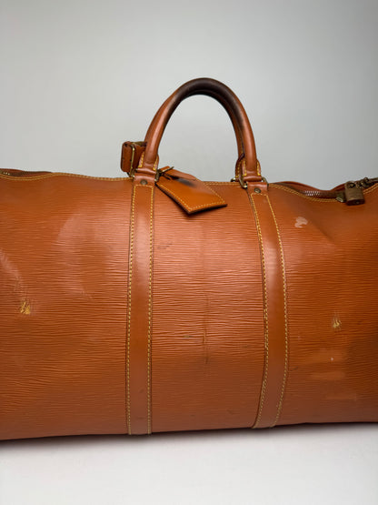 Vintage Louis Vuitton EPI Leather Duffel bag Orange brown