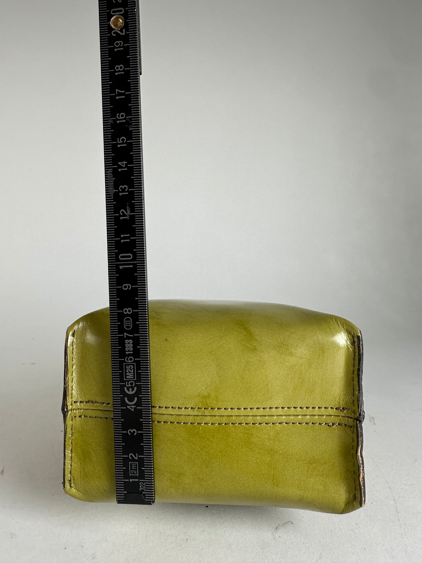 Vintage Issey Miyake Yellow Green Patent Leather Shoulder Bucket Bag