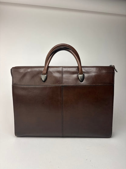Sac vintage en cuir marron Issey Miyake