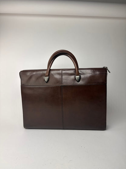 Sac vintage en cuir marron Issey Miyake