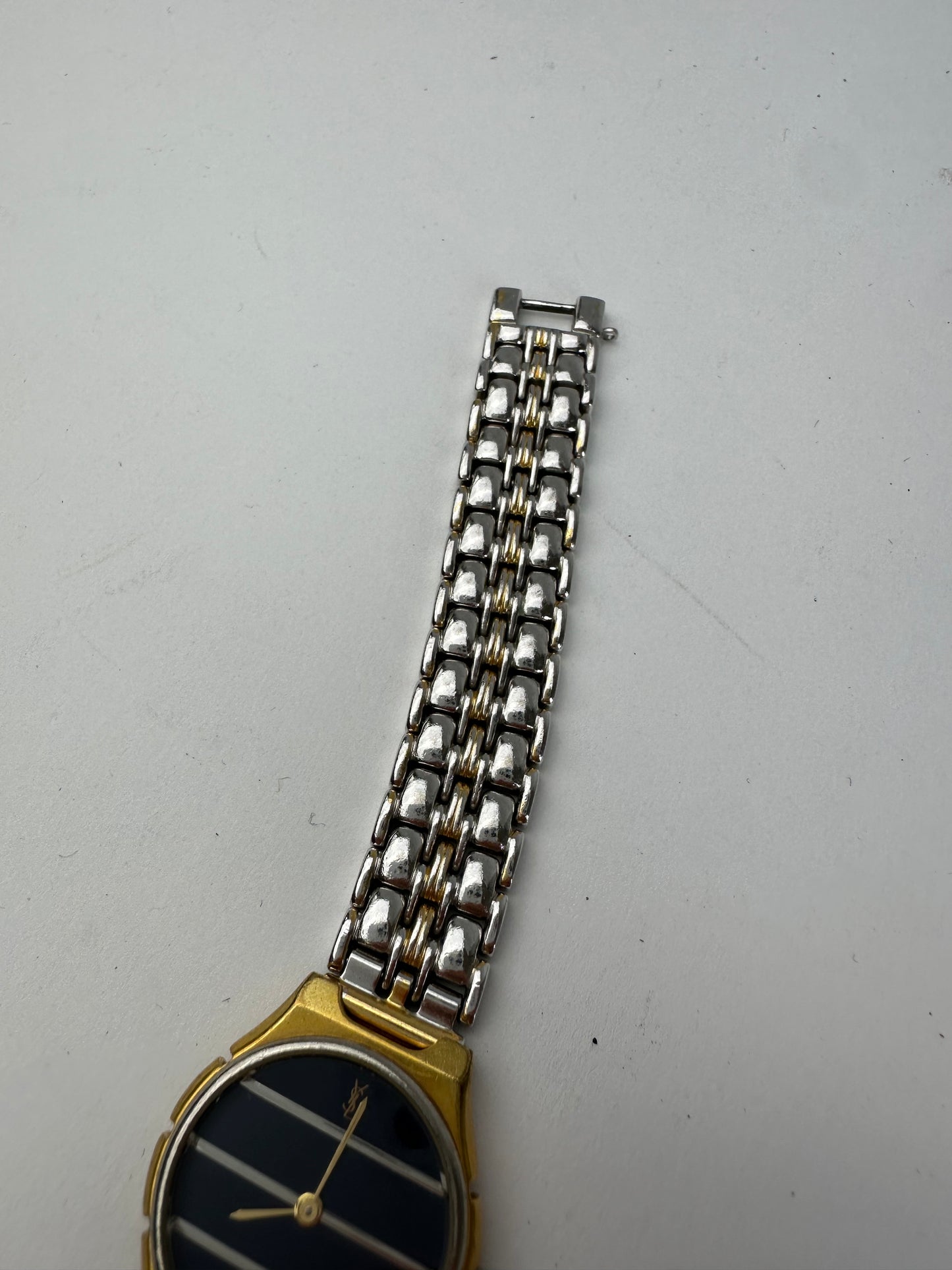 Vintage Yves Saint Laurent Two-Tone Ladies Watch Black Dial