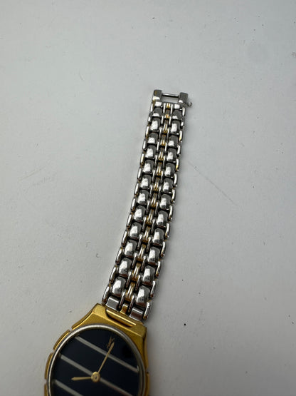 Vintage Yves Saint Laurent Two-Tone Ladies Watch Black Dial