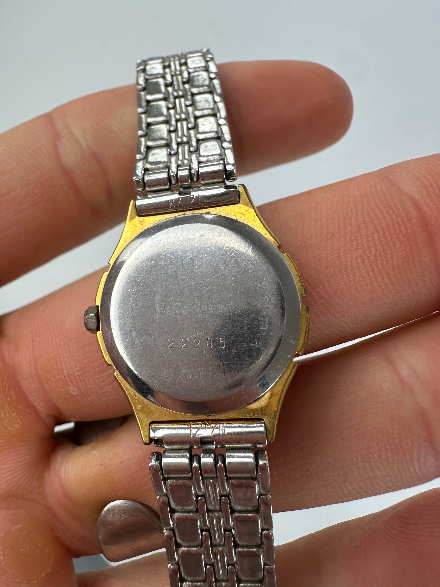 Vintage Yves Saint Laurent Two-Tone Ladies Watch Black Dial