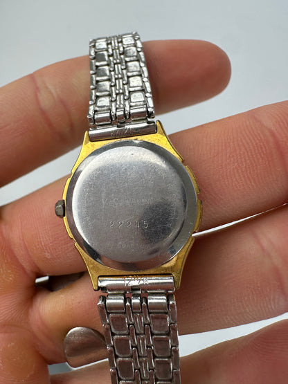 Vintage Yves Saint Laurent Two-Tone Ladies Watch Black Dial