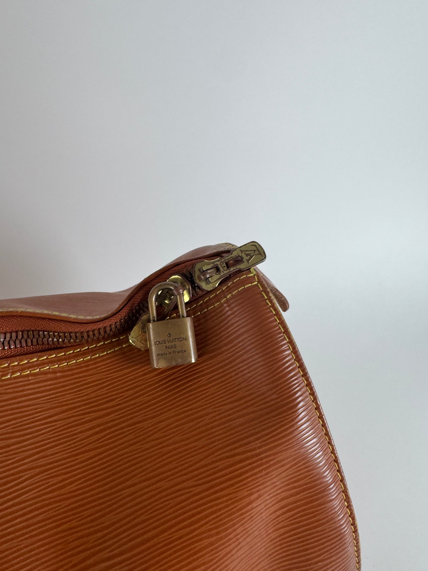 Vintage Louis Vuitton EPI Leather Duffel bag Orange brown