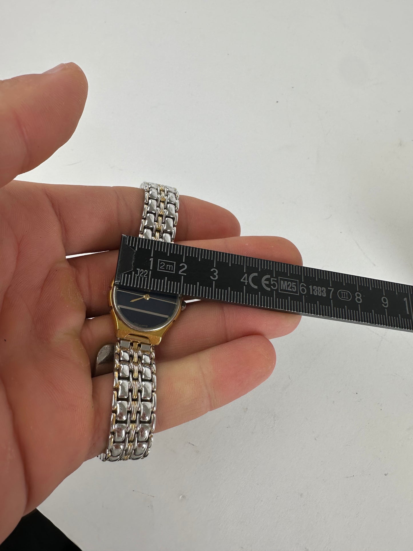 Vintage Yves Saint Laurent Two-Tone Ladies Watch Black Dial