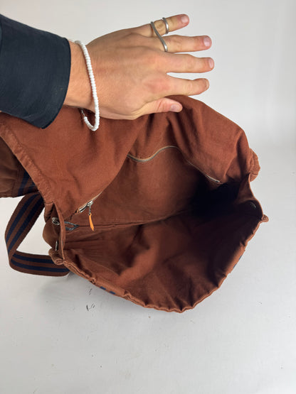 Vintage Hermes Bag Orange Brown navy