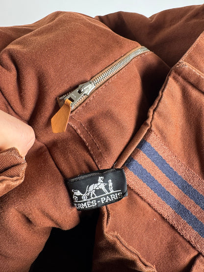 Vintage Hermes Bag Orange Brown navy