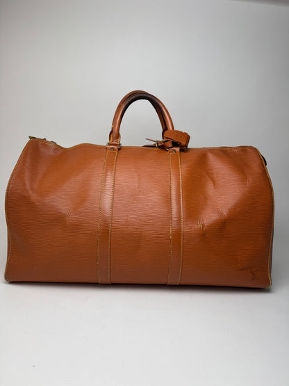 Vintage Louis Vuitton EPI Leather Duffel bag Orange brown