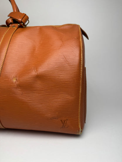 Vintage Louis Vuitton EPI Leather Duffel bag Orange brown
