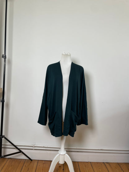 Vintage Issey Miyake Permanete Cotton Cardigan Teal L