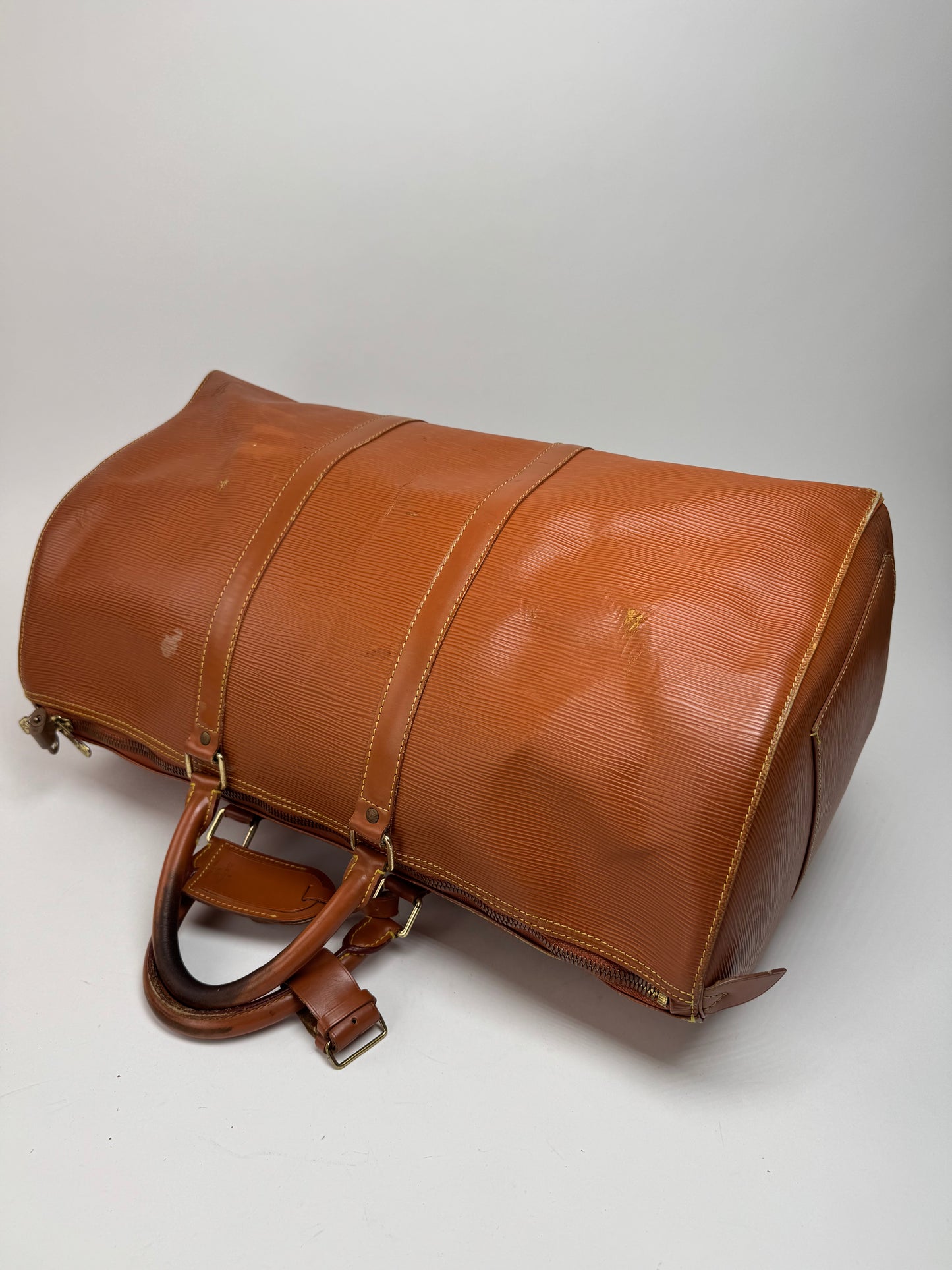 Vintage Louis Vuitton EPI Leather Duffel bag Orange brown