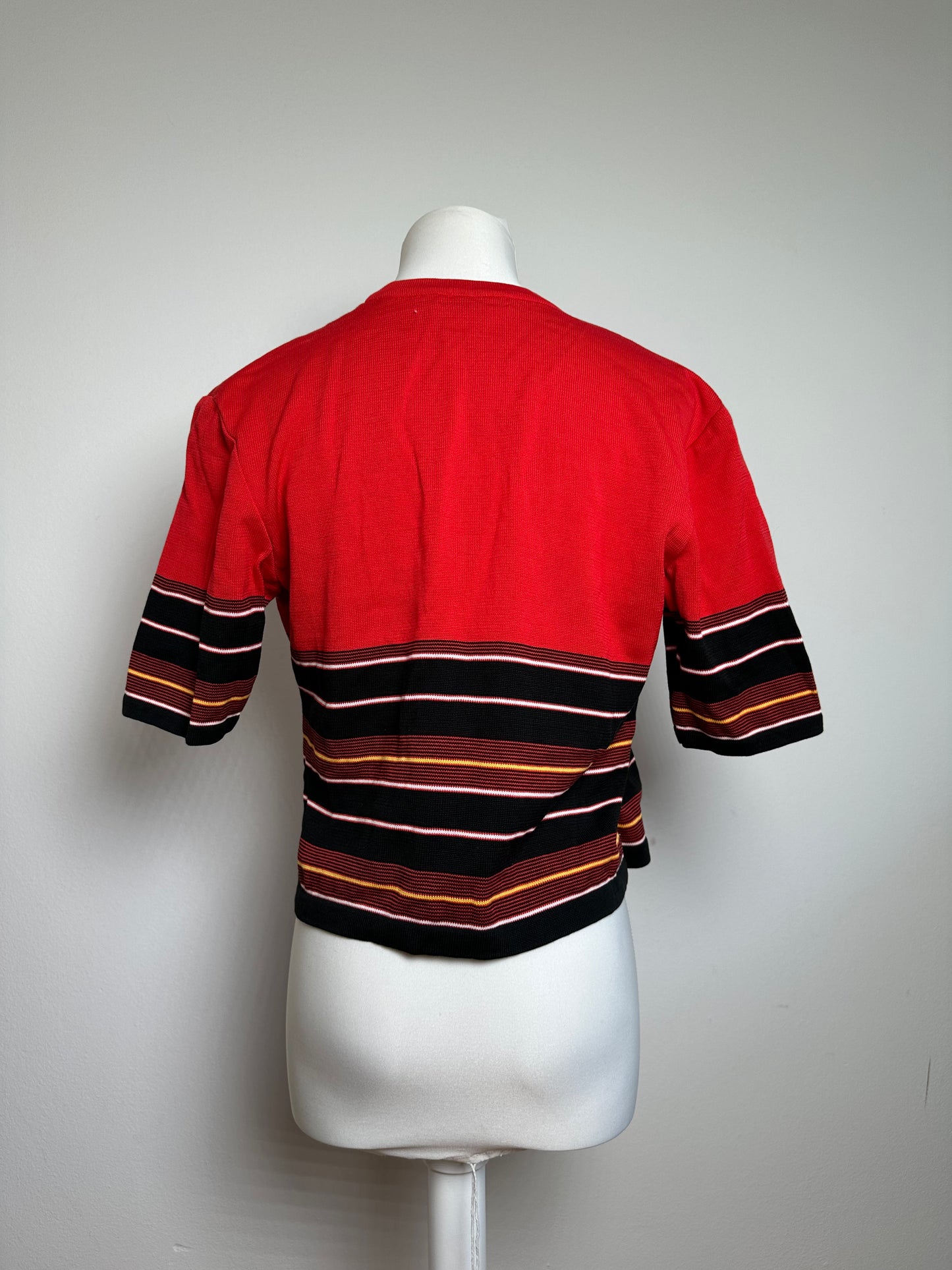 Vintage Dior Striped Top M Red