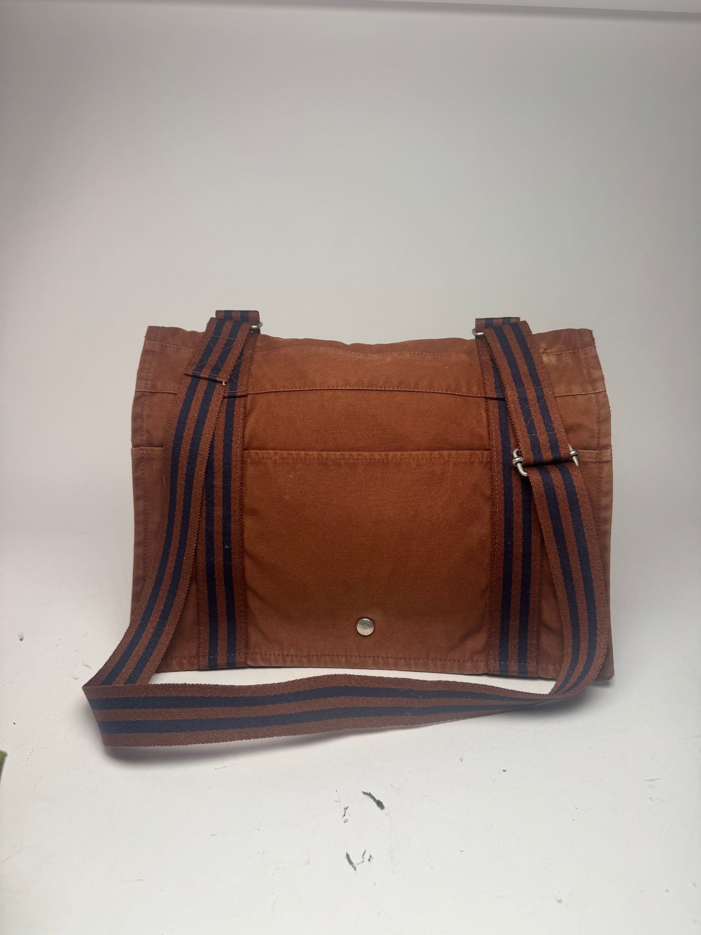 Vintage Hermes Bag Orange Brown navy