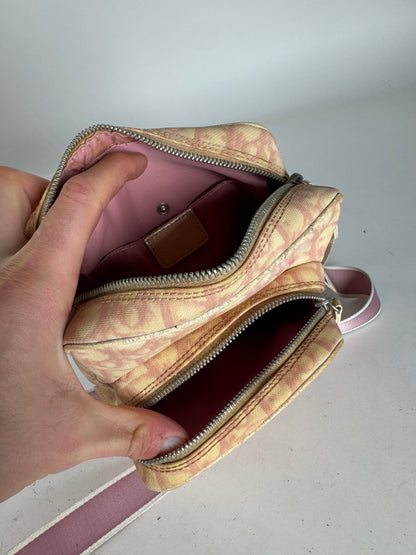 Vintage Dior Monogram 2Way Bag Beige Pink