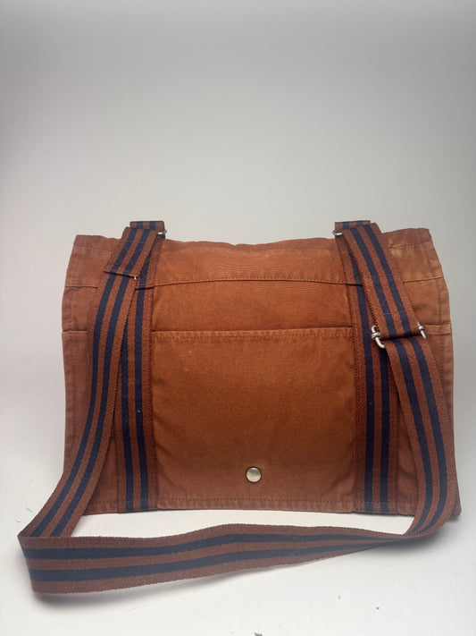 Vintage Hermes Bag Orange Brown navy