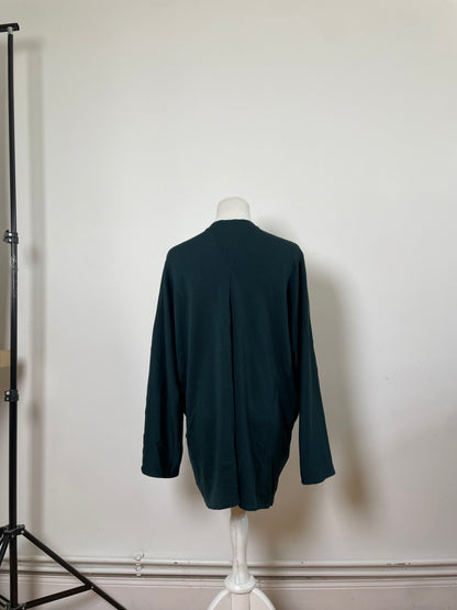 Vintage Issey Miyake Permanete Cotton Cardigan Teal L