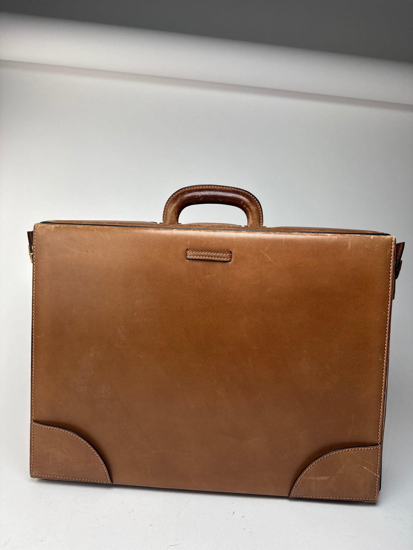 Vintage Gucci Leather Suitcase Brown