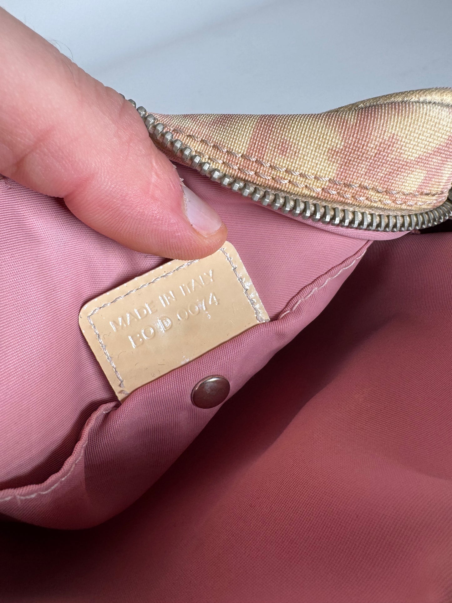 Vintage Dior Monogram 2Way Bag Beige Pink