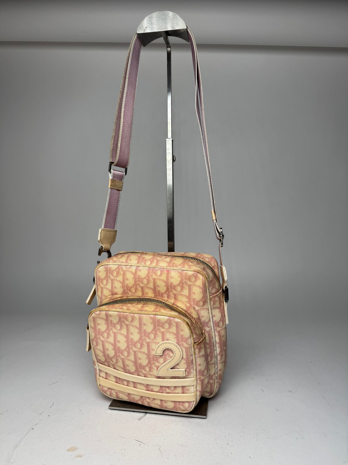 Vintage Dior Monogram 2Way Bag Beige Pink