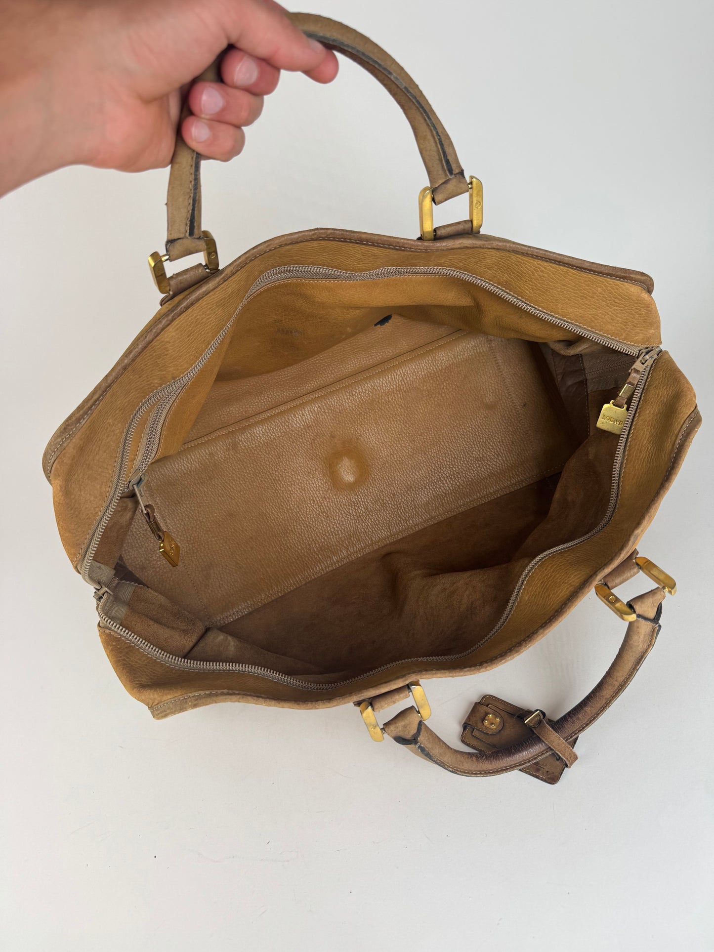 Vintage Loewe Amazona leather duffel bag