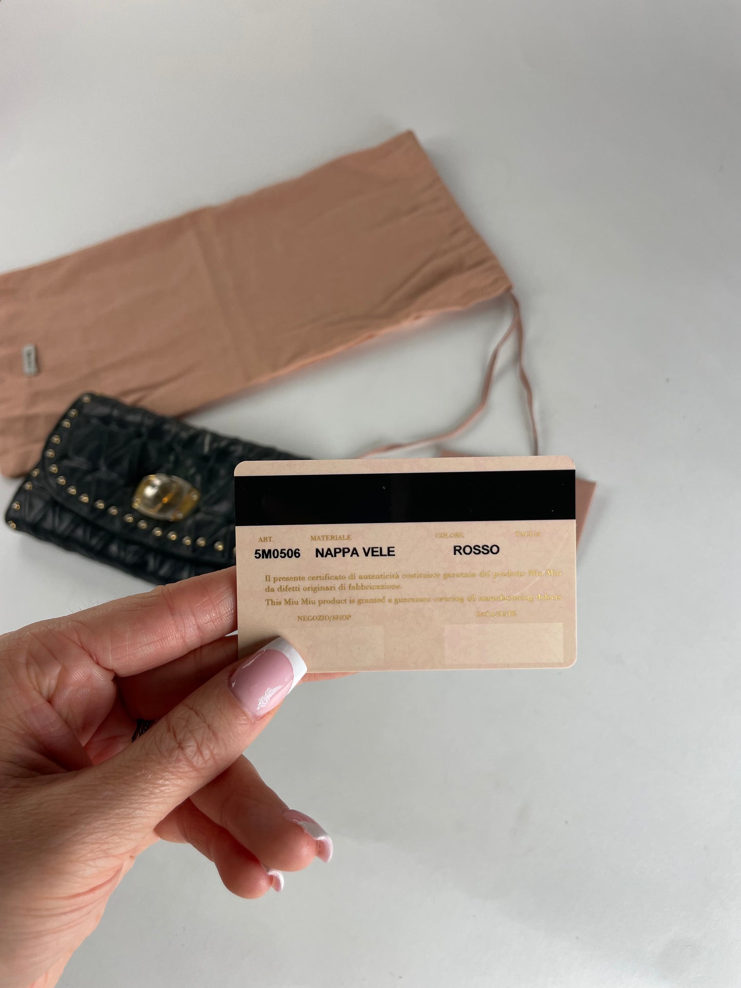 Vintage Studded Miu Miu Leather Wallet Black