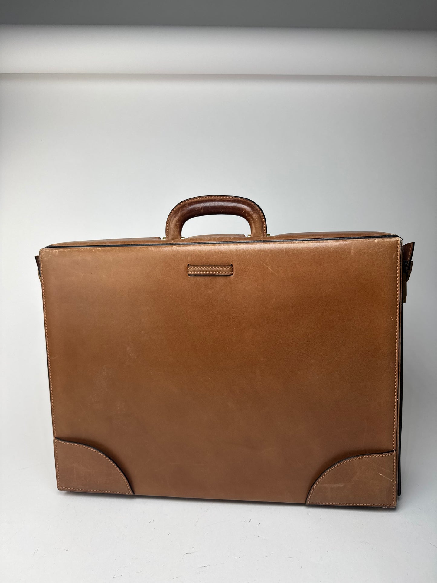 Vintage Gucci Leather Suitcase Brown