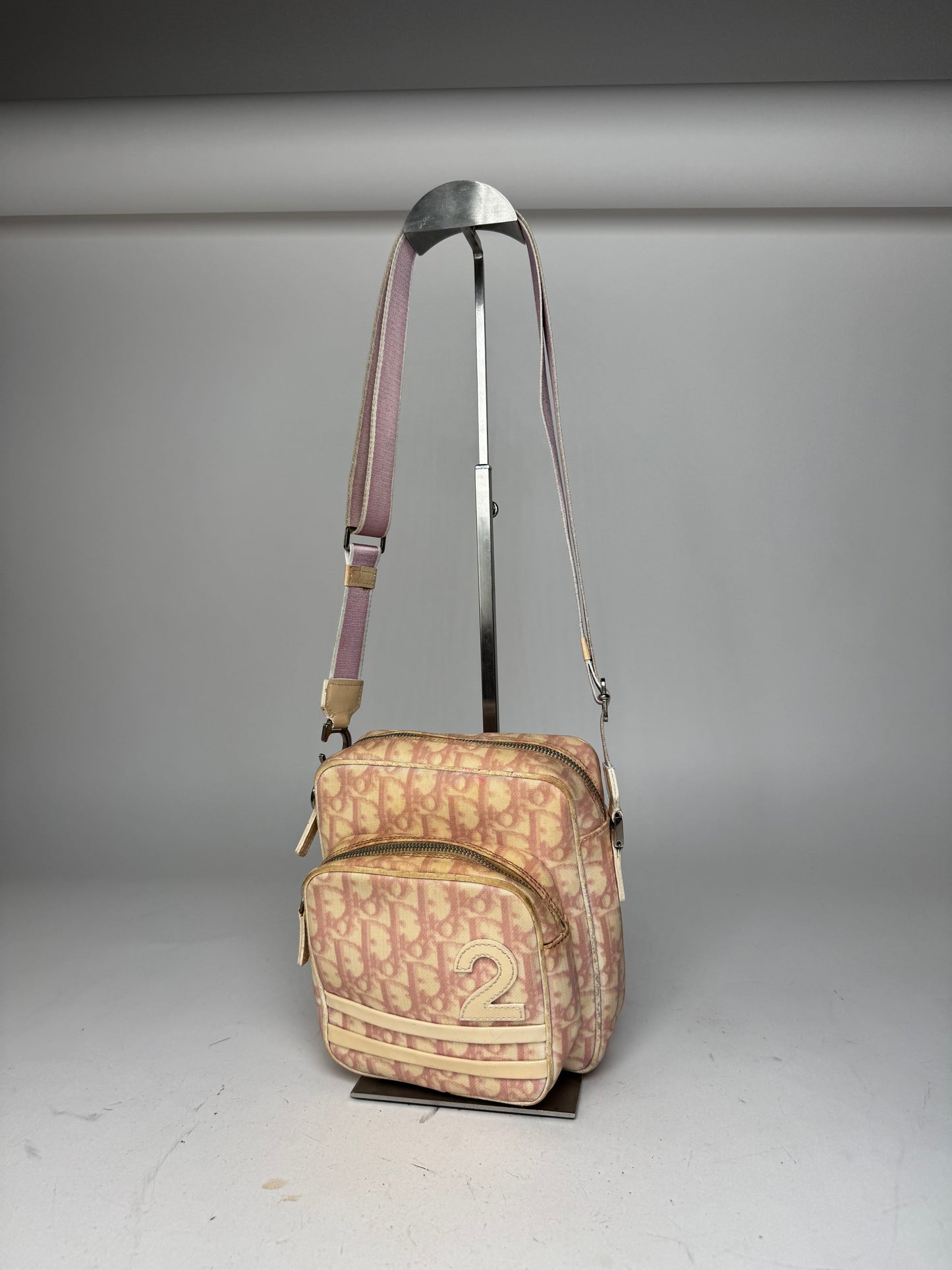 Vintage Dior Monogram 2Way Bag Beige Pink